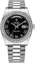 Rolex Day-Date 41 White Gold Black Roman Numeral Dial Men's Watch 218349