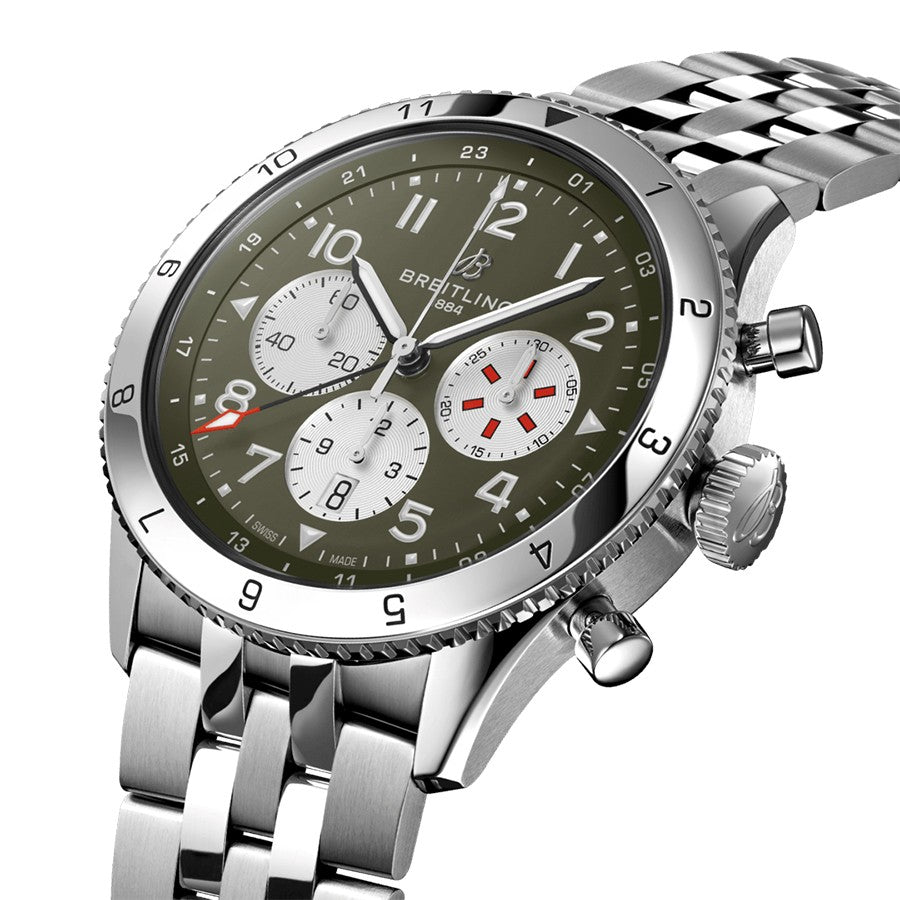 Breitling Aviator Super AVI Curtiss Warhawk Steel GMT Men's Watch AB04452A1L1A1