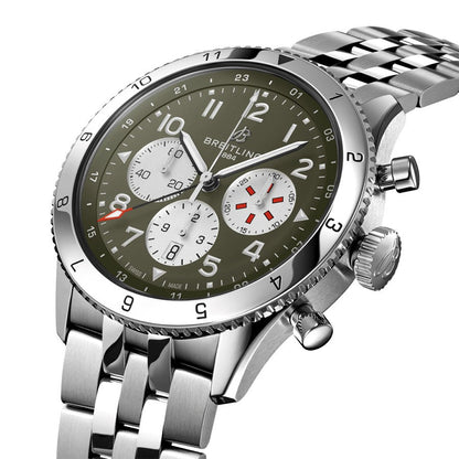 Breitling Aviator Super AVI Curtiss Warhawk Steel GMT Men's Watch AB04452A1L1A1