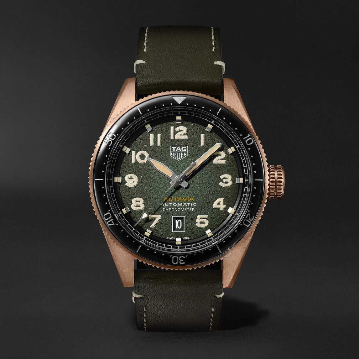 Tag Heuer Autavia Olive Green Dial Watch for Men - WBE5190.FC8268