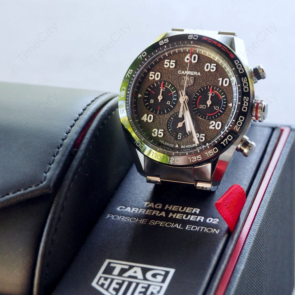 Tag Heuer Carrera Porsche Chronograph Grey Dial Silver Steel Strap Watch for Men - CBN2A1F.BA0643