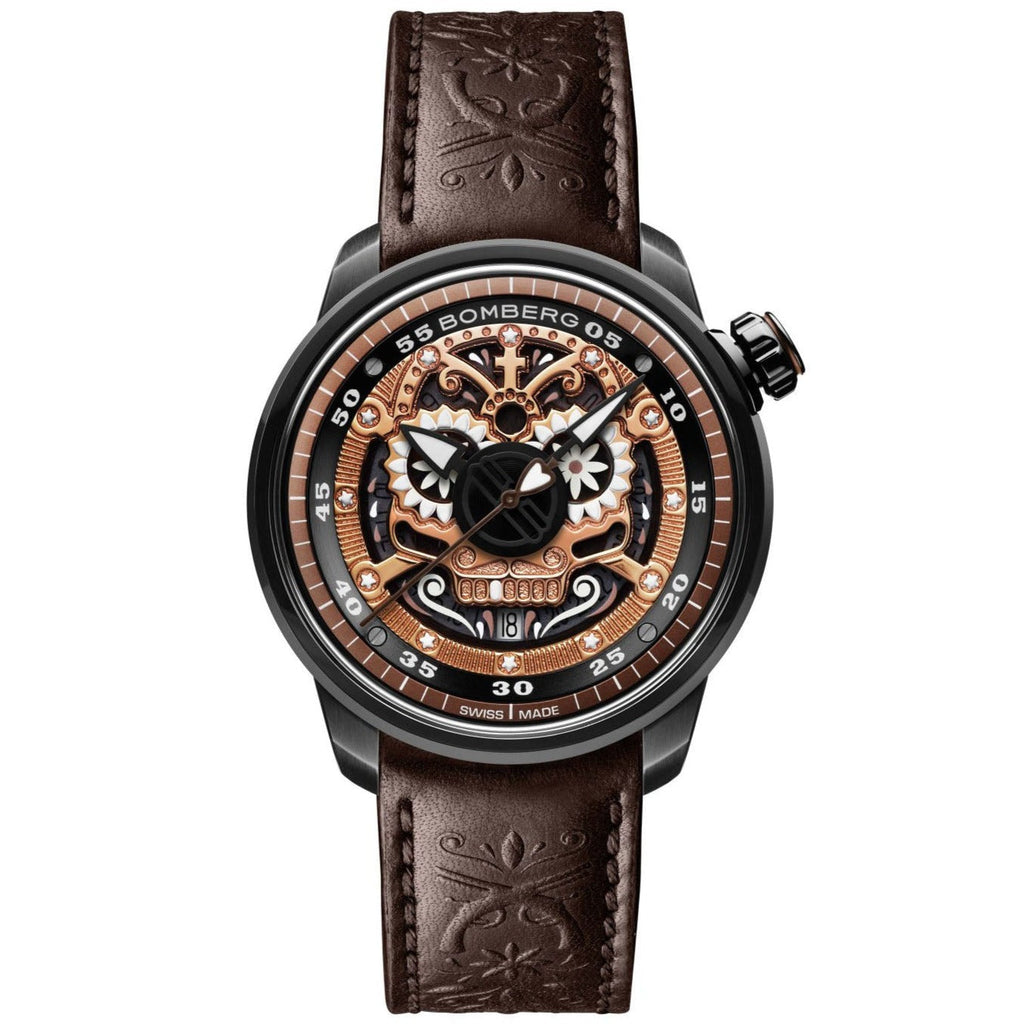Bomberg BB-01 Automatic Mariachi Skull Men's Brown Watch