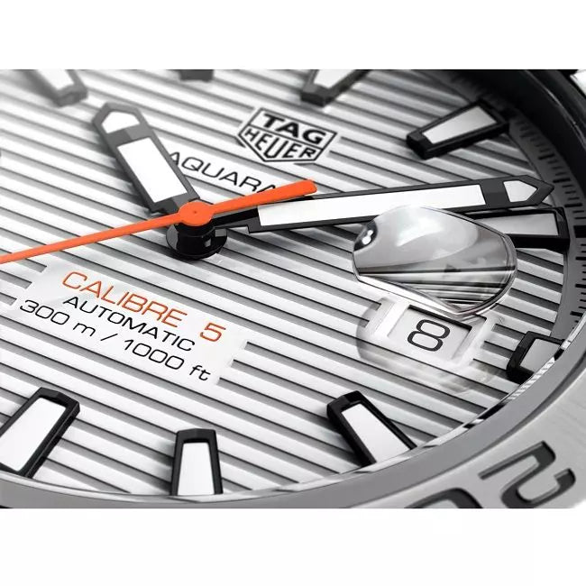 Tag Heuer Aquaracer Calibre 5 Automatic White Dial Silver Steel Strap Watch for Men - WAY2013.BA0927