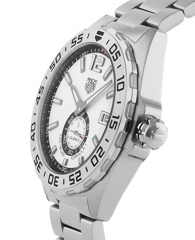 Tag Heuer Formula 1  Calibre 6 Automatic White Dial Silver Steel Strap Watch for Men - WAZ2013.BA0842