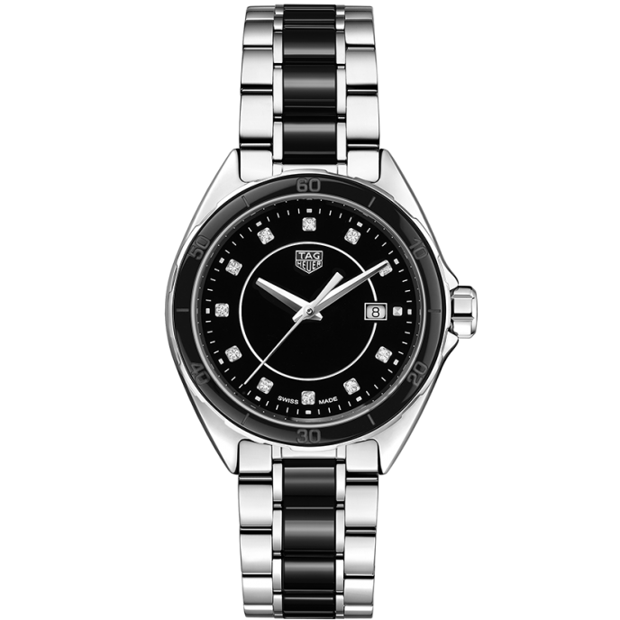 Tag Heuer Formula 1 Diamonds Black Dial Two Tone Steel Strap Watch for Women - WBJ141AB.BA0973