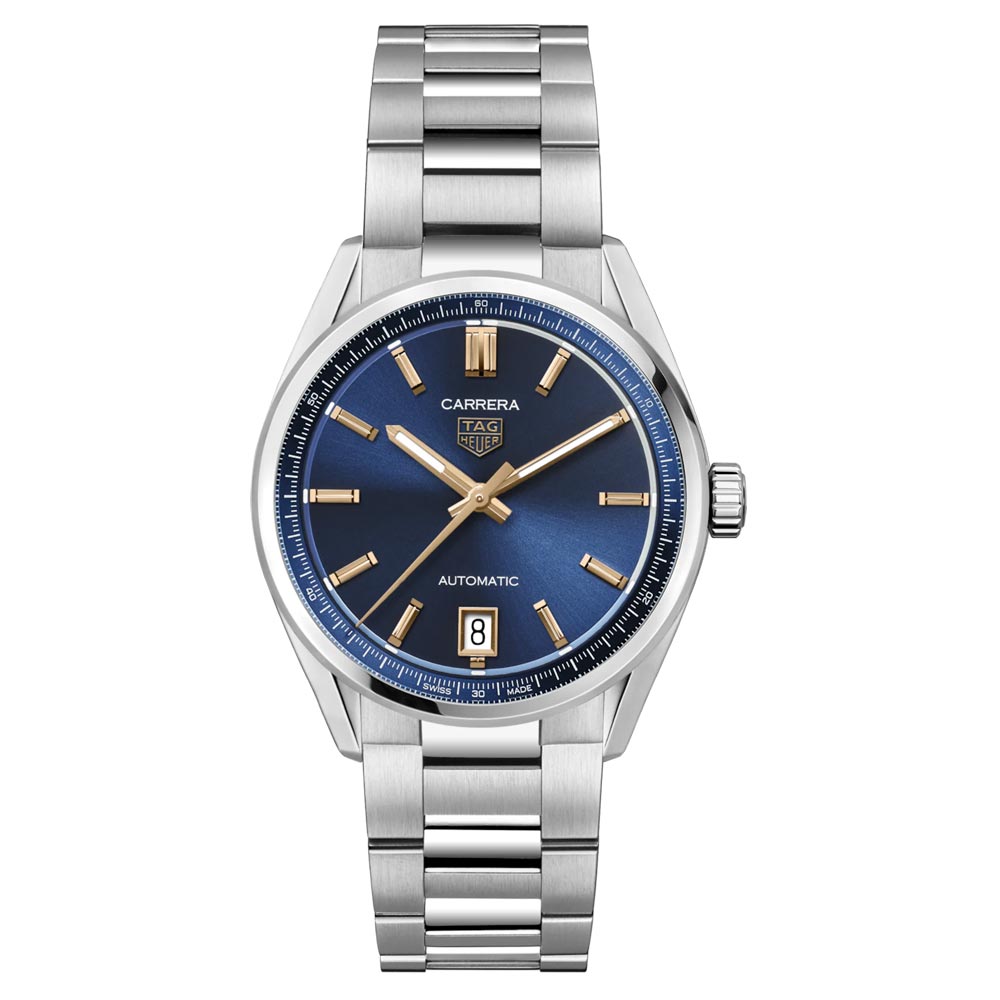 Tag Heuer Carrera Date Blue Dial Silver Steel Strap Watch for Women - WBN2311.BA0001