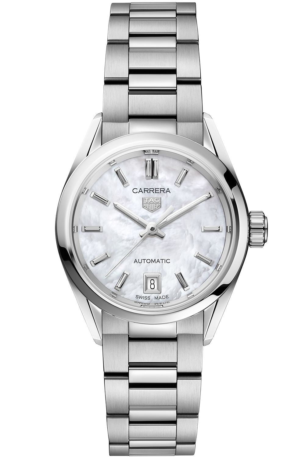 Tag Heuer Carrera Mother of Pearl Dial Silver Steel Strap Watch for Women - WBN2410.BA0621