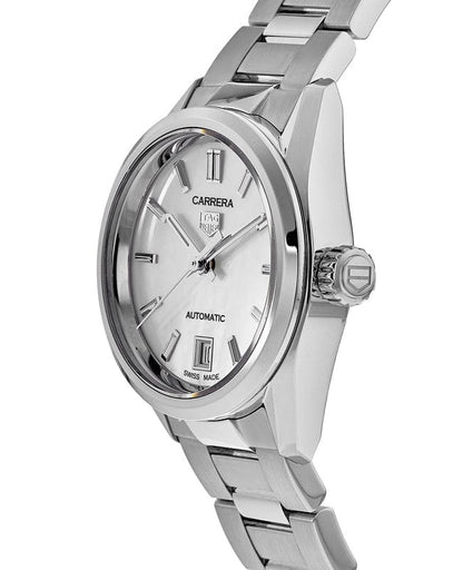 Tag Heuer Carrera Mother of Pearl Dial Silver Steel Strap Watch for Women - WBN2410.BA0621